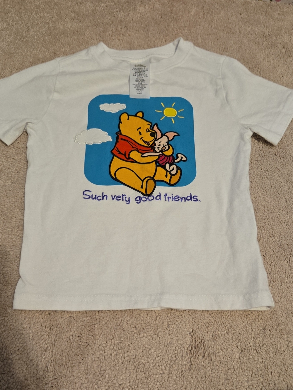 Disney White Tee with Winnie the Pooh & Piglet Graphic